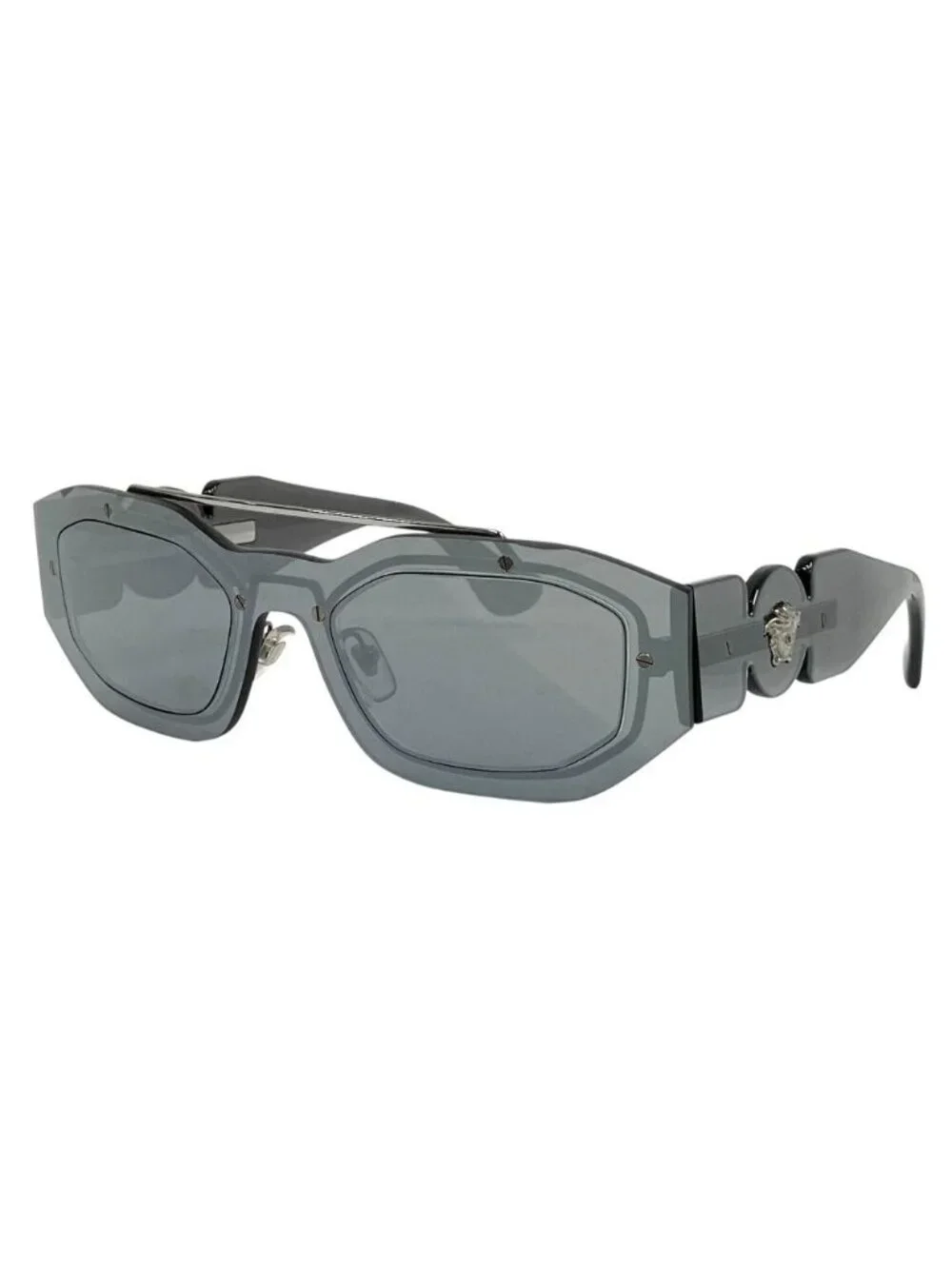 Versace Clear Sunglasses Eyewear Medusa Two Bridge 51 Gray